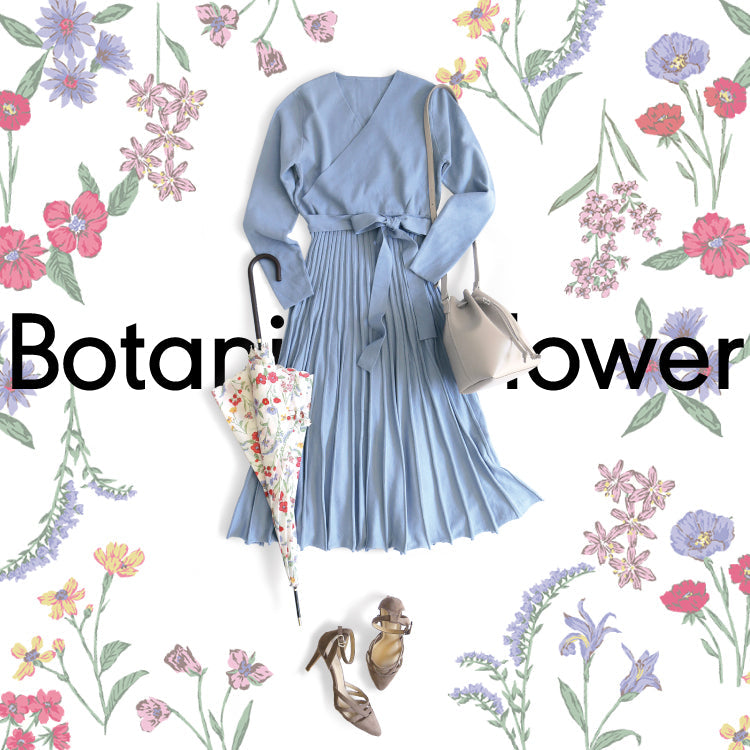 ボタニカルフラワー柄のbecause傘デザインイメージ