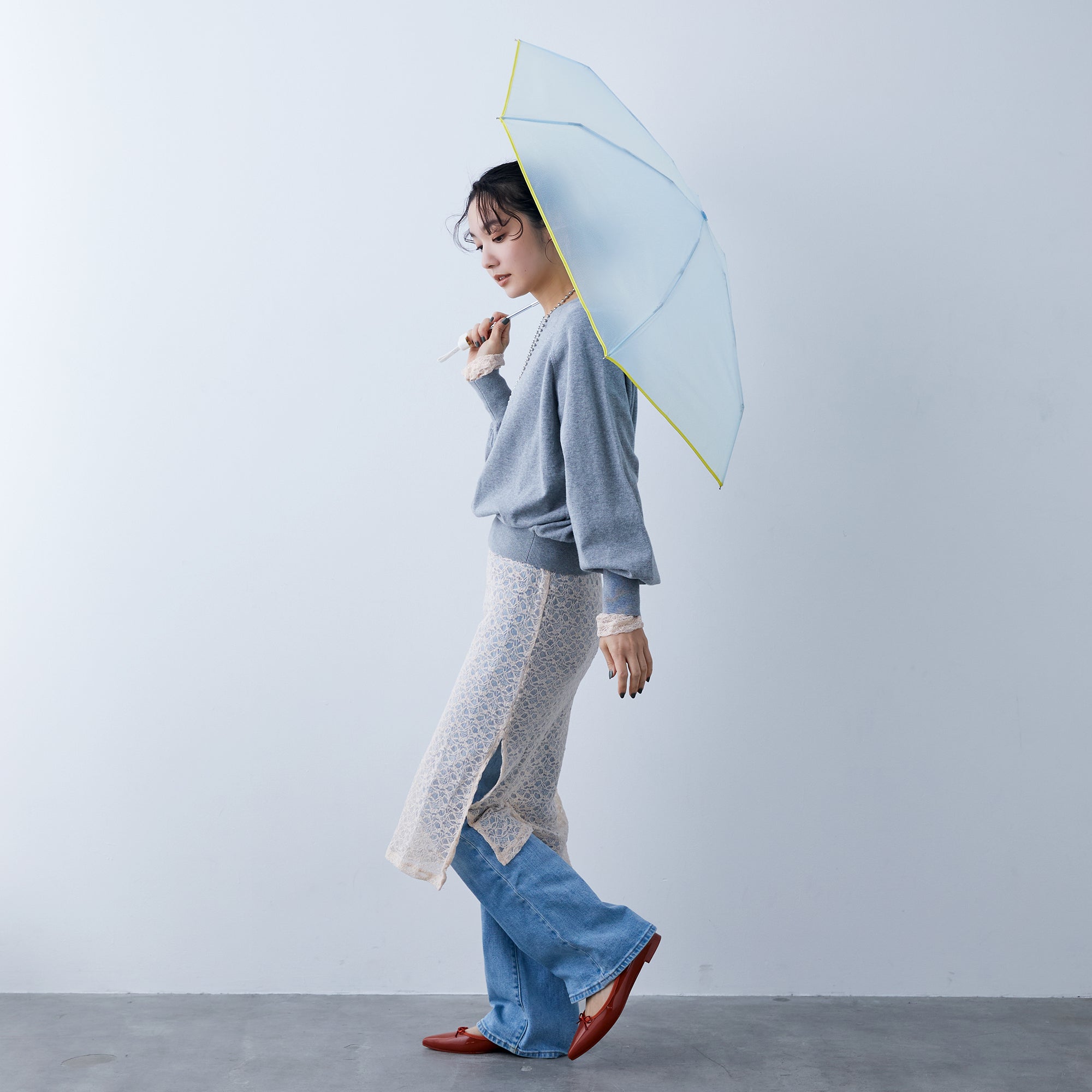 カラーリップクロスアンブレラ／クリアカラー ミニ | Color Rip Cloth Umbrella／Clear Color Mini