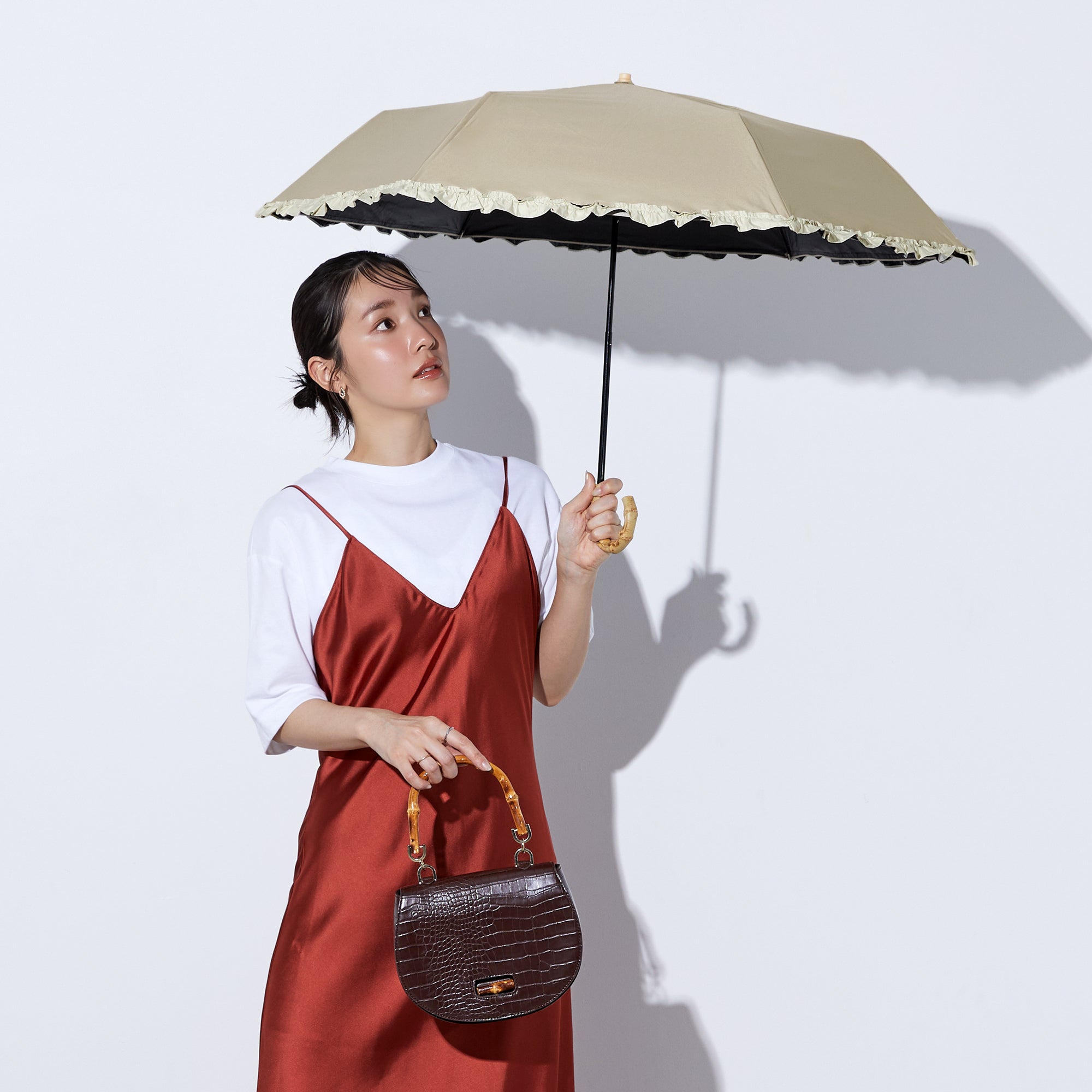 Rady ノベルティ フリルバイカラー 傘 ミニバニティショルダーバッグ 新品 PUバイカラーフリル ミニ | Bicolor Frill Mini