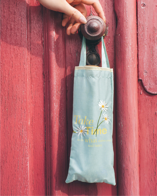 Typo Flower Embroidery<br>Mini Tote Bag