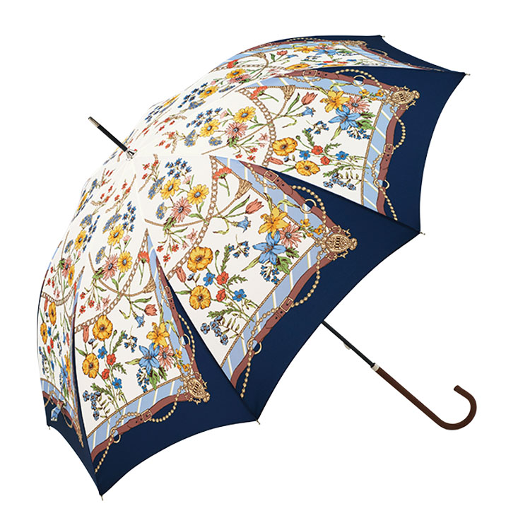 折りたたみ傘 because 晴雨兼用 BE-09064 紫外線カット 折りたたみ日傘 フラワースカラップ UVカット